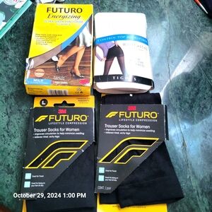 Bundles(2 pairs 3mFuturo trouser socks, 3m Futuro pantyhose, white stag tights)